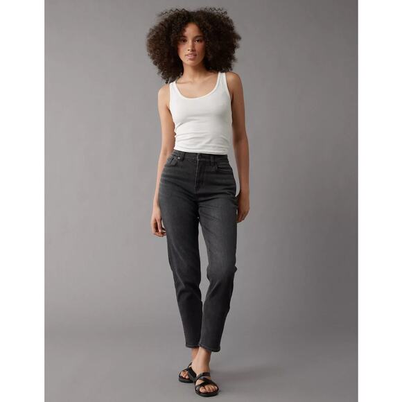 [American Eagle Outfitters] Washed Black High Rise Tapered Stretch Mom Jeans 6 - Picture 11 of 11